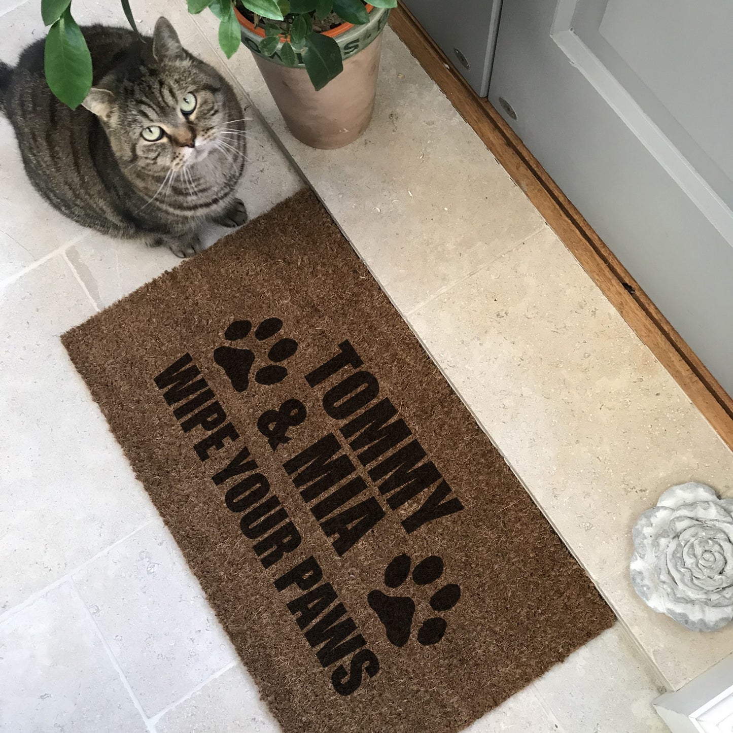 Personalised ‘Wipe Your Paws’ Coir Pet Doormat