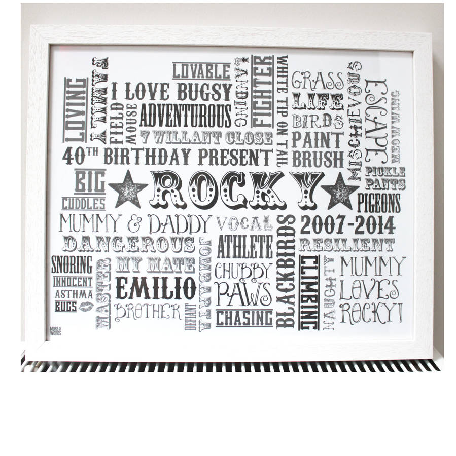 Personalised Birthday Typographic Art Print