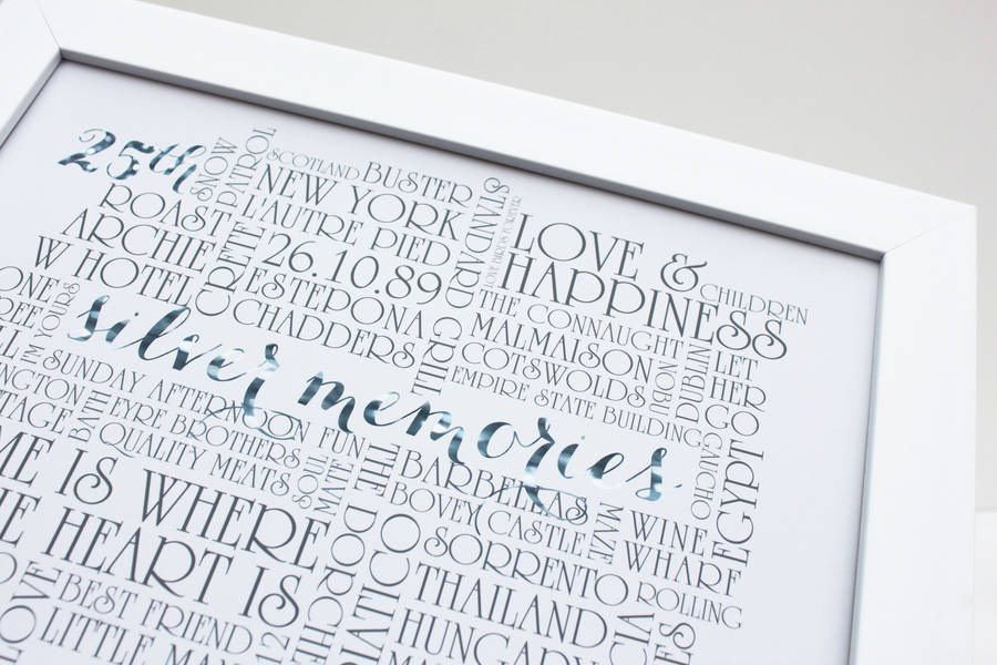 Silver 25th Wedding Anniversary