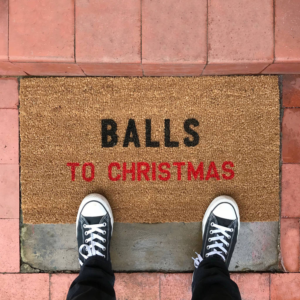 Balls To Christmas Festive Doormat Gift