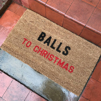 Balls To Christmas Festive Doormat Gift
