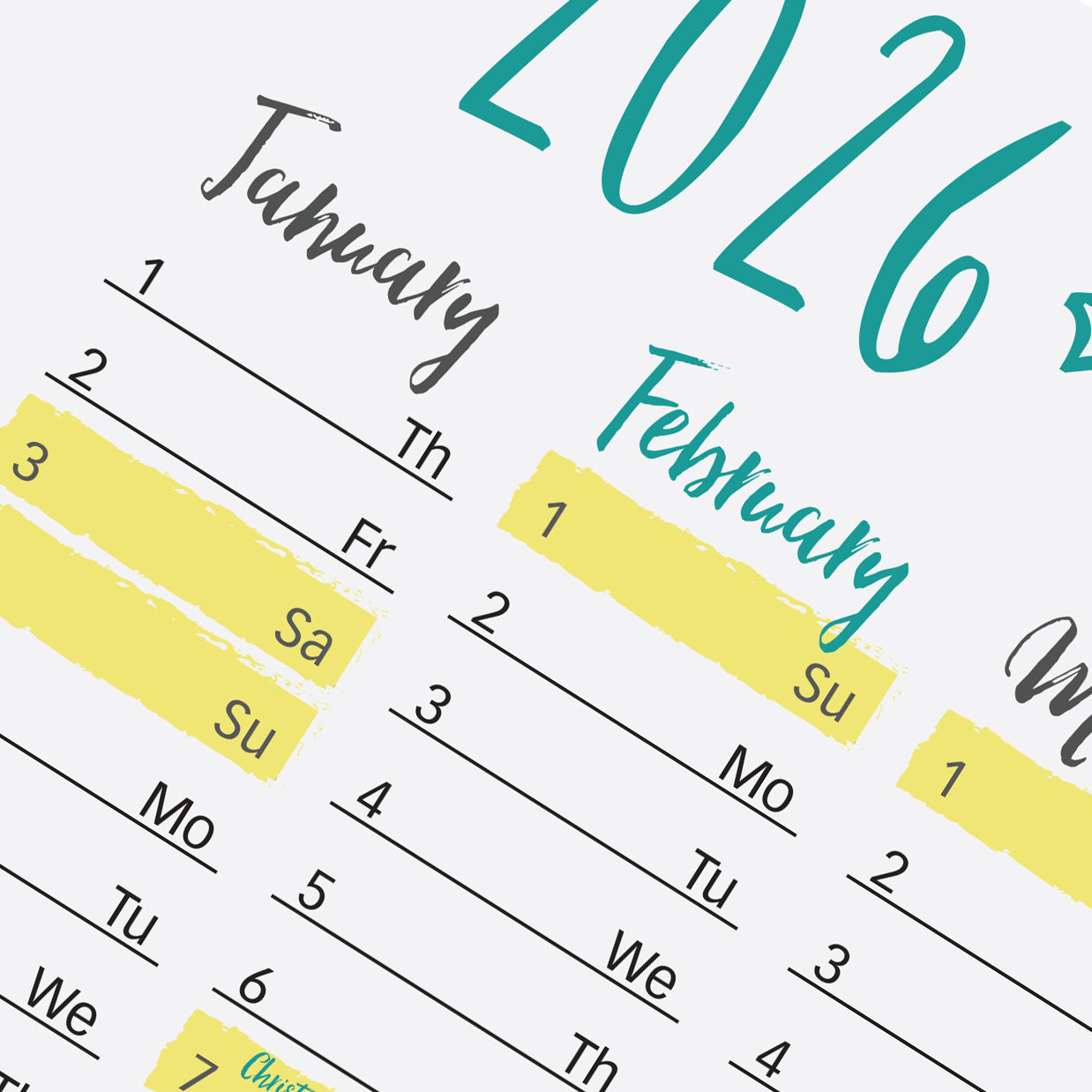 2026 Wall planner - A2