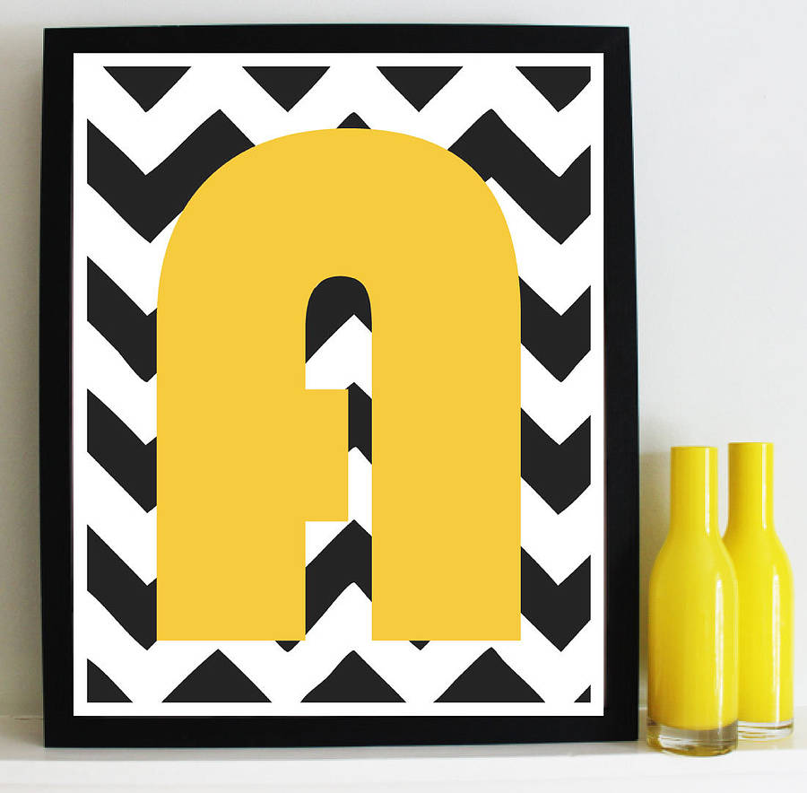 Chevron Letter Giclée Print
