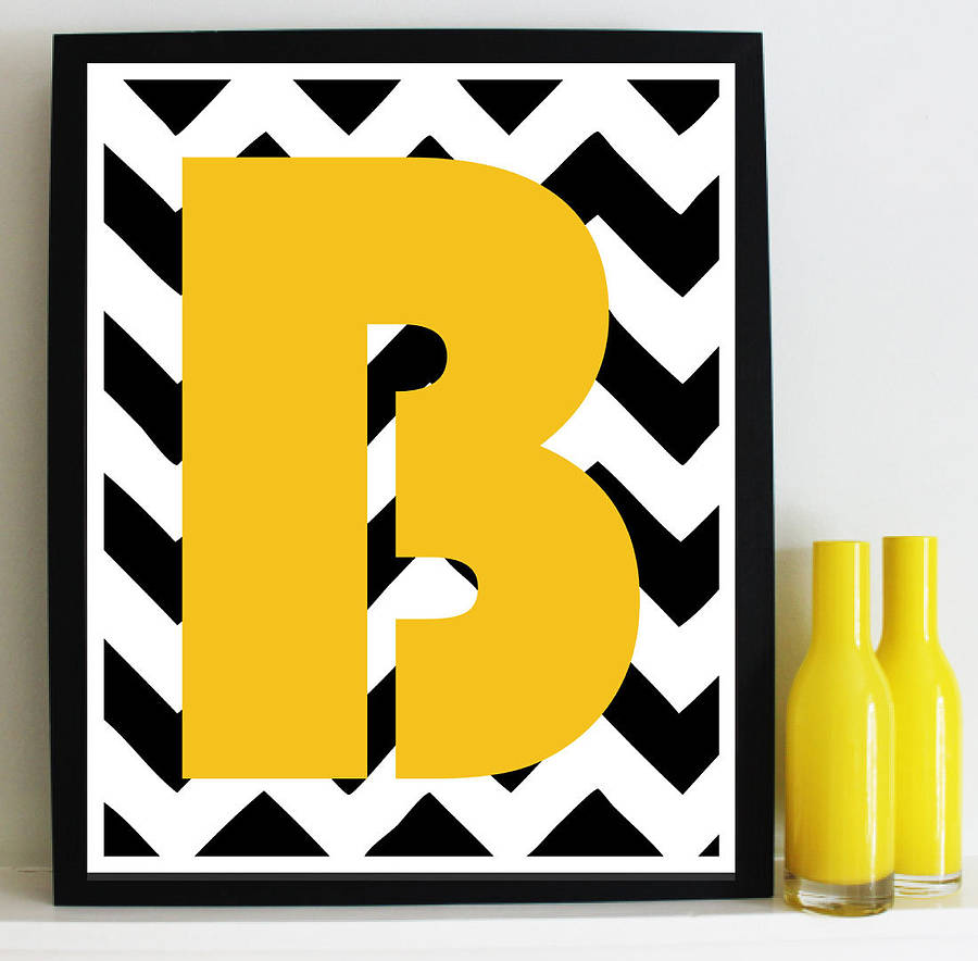 Chevron Letter Giclée Print