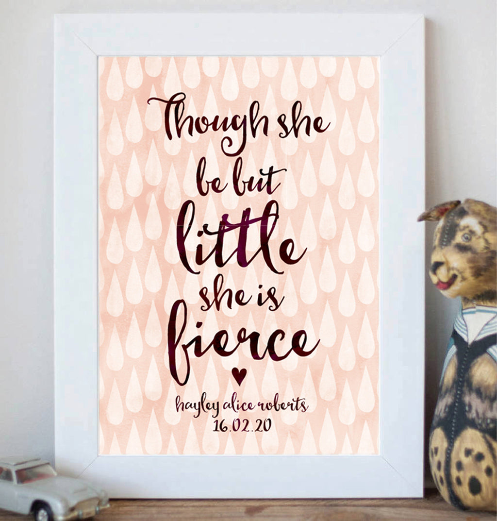 ‘Little And Fierce’ personalised print
