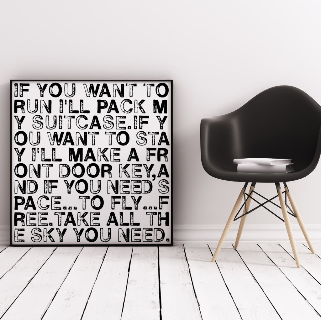 Modern personalised quote, vows, lyrics