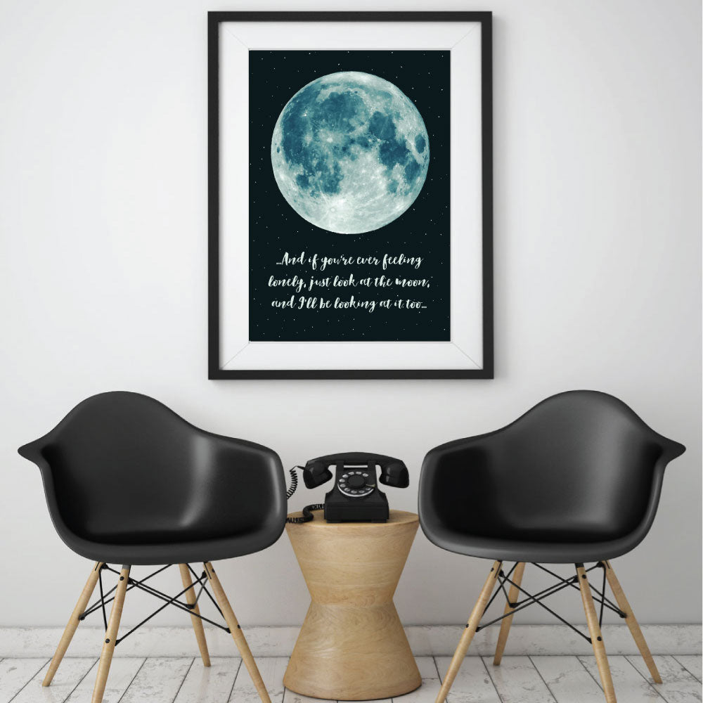 Personalised 'Look At The Moon' Fine Art Print