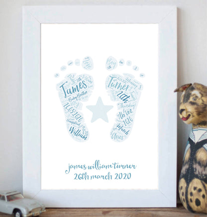 Personalised ‘New Baby’ Feet Print