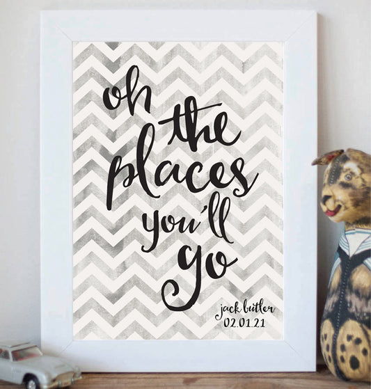 ‘Oh The Places You’ll Go’ personalised print
