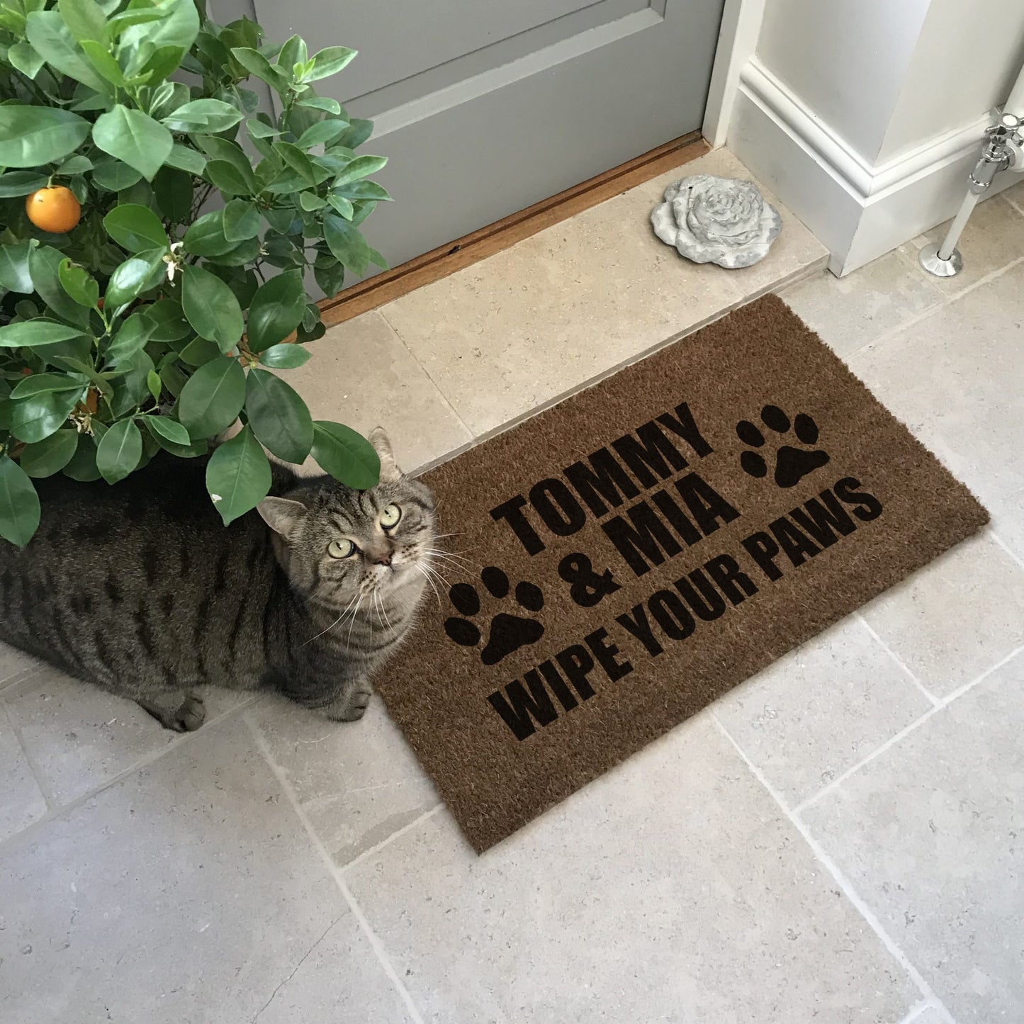 Personalised ‘Wipe Your Paws’ Coir Pet Doormat