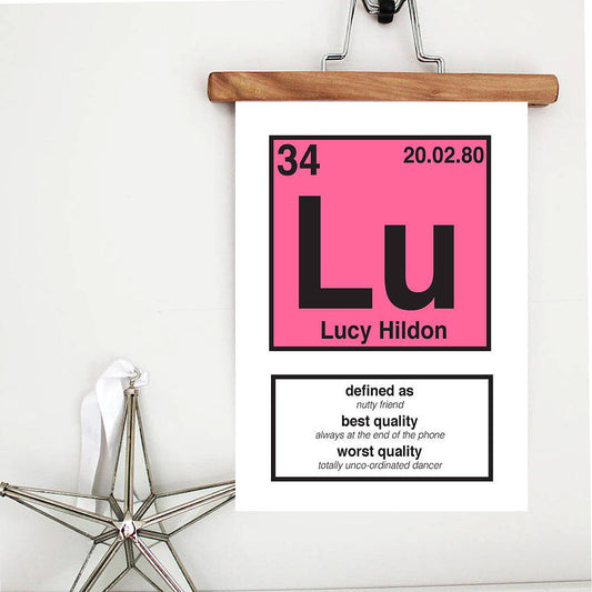 Personalised Periodic Table Leaving Retirement Print