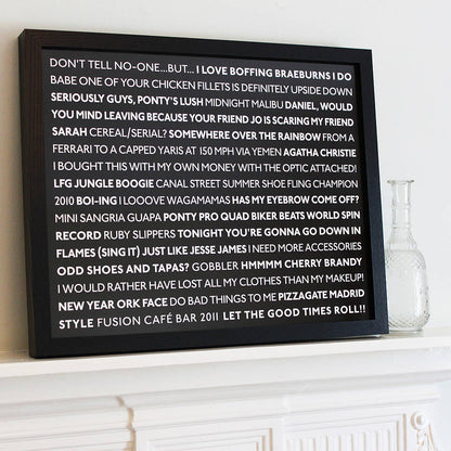 Personalised 'Memories' Typographic Art