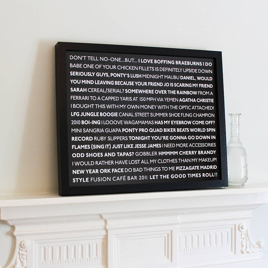 Personalised 'Memories' Typographic Art