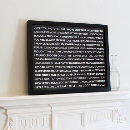 Personalised 'Memories' Typographic Art