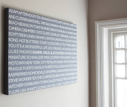Personalised 'Memories' Typographic Art