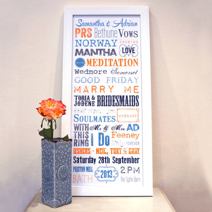 Personalised 'Special Memories' Wedding Print