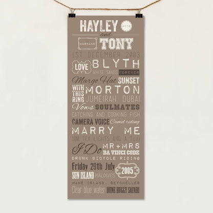 Personalised 'Special Memories' Wedding Print