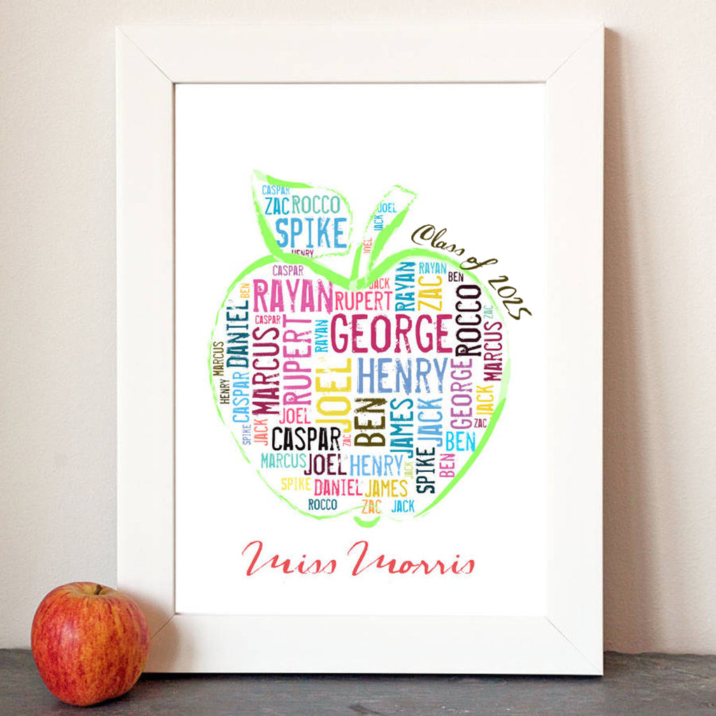 ‘Teacher Apple’ Class Names Print