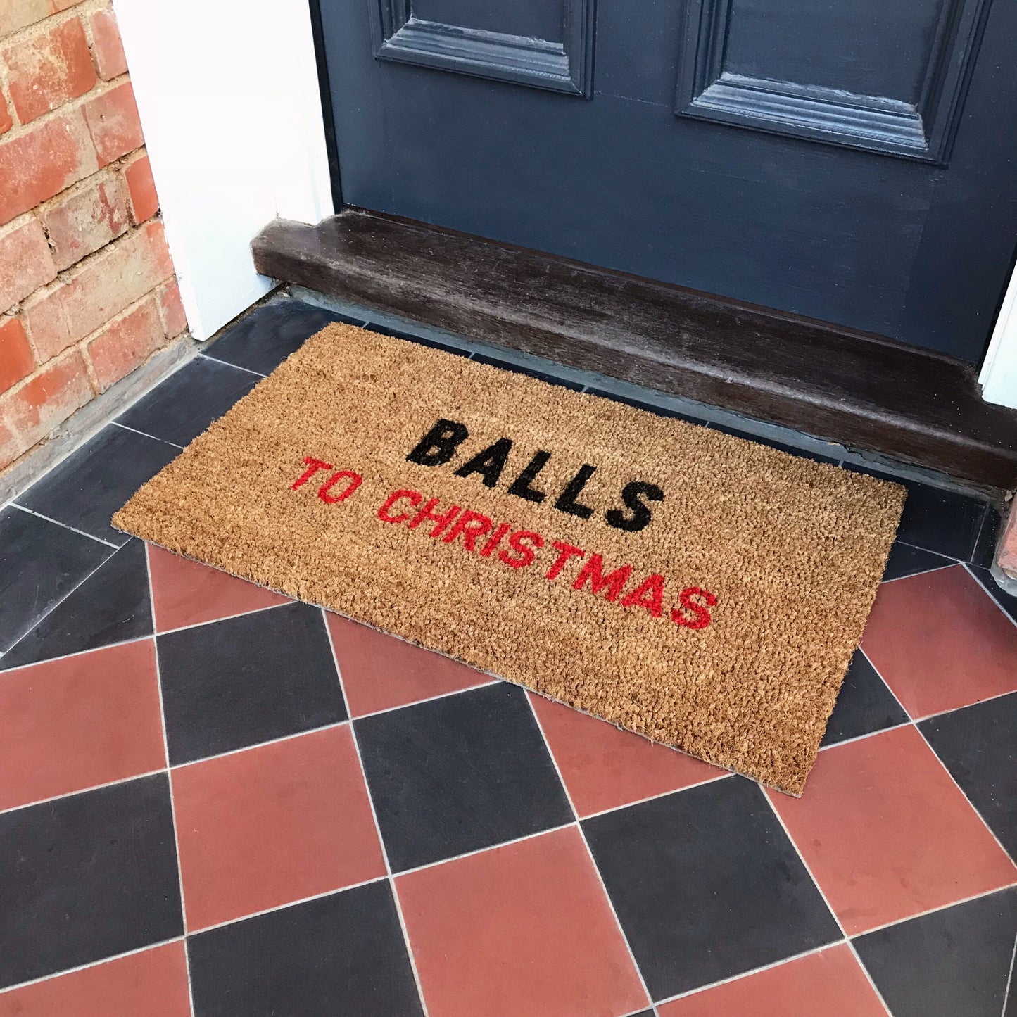 Balls To Christmas Festive Doormat Gift