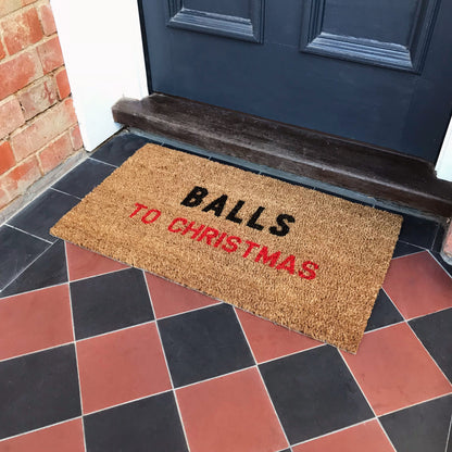Balls To Christmas Festive Doormat Gift