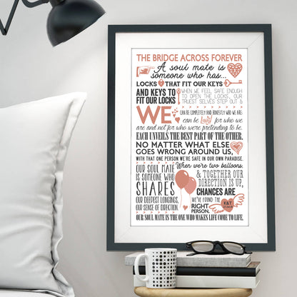 Personalised 'The Bridge Across Forever' Soulmates Print
