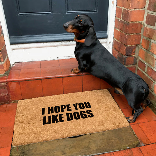 'I Hope You Like Dogs' Coir Doormat