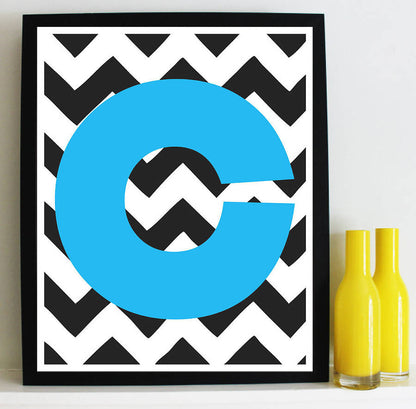 Chevron Letter Giclée Print