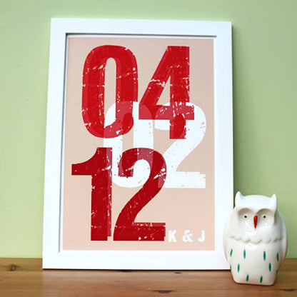 'Personalised Date' Fine Art Print