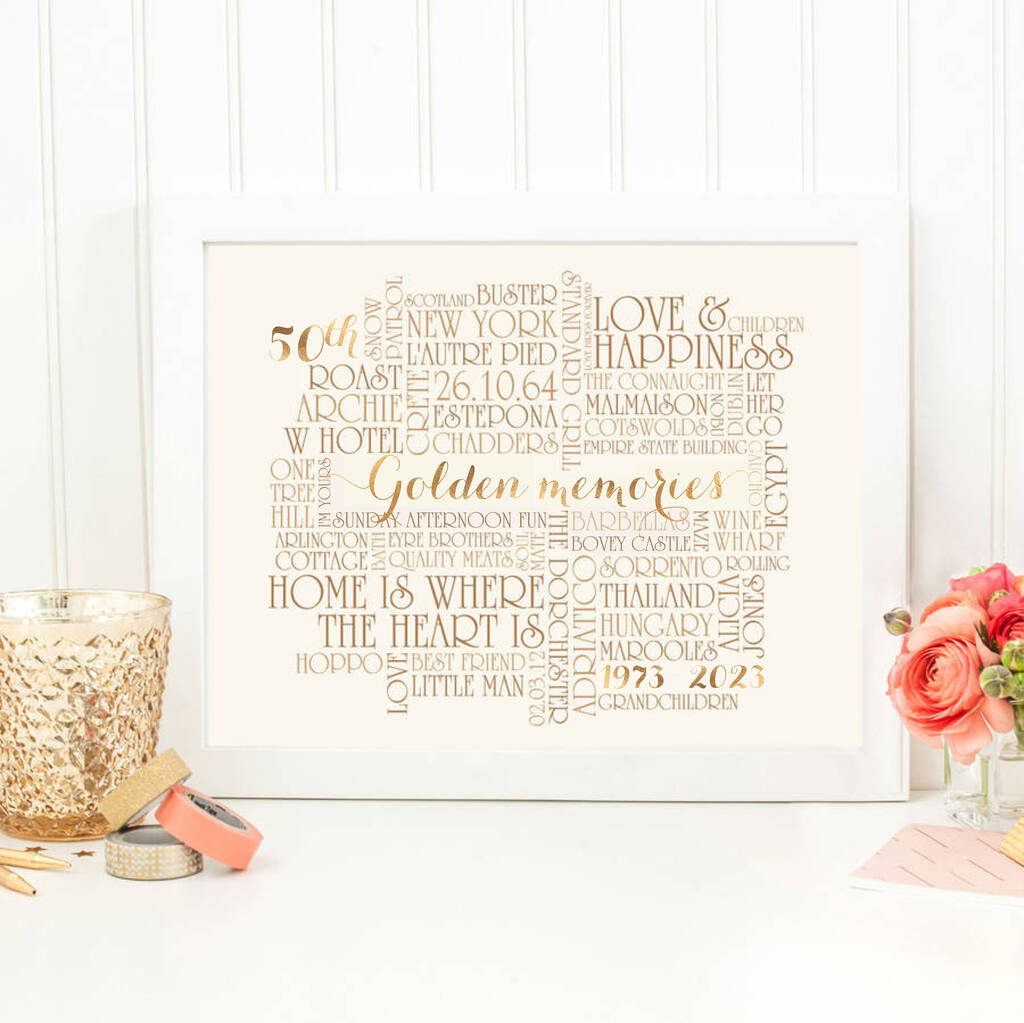 Golden 50th Wedding Anniversary