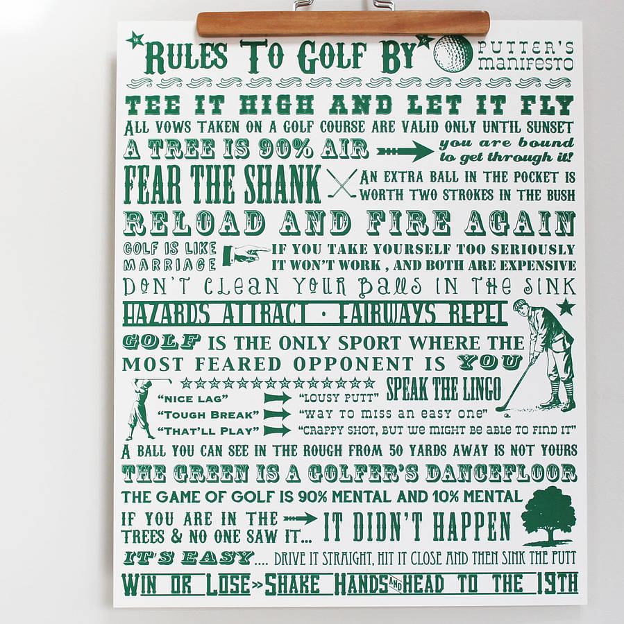 ‘Rules To Golf By’ Giclée Print
