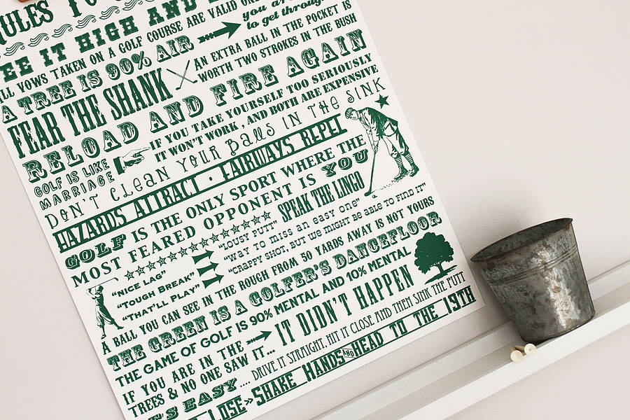 ‘Rules To Golf By’ Giclée Print