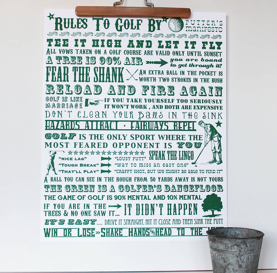 ‘Rules To Golf By’ Giclée Print