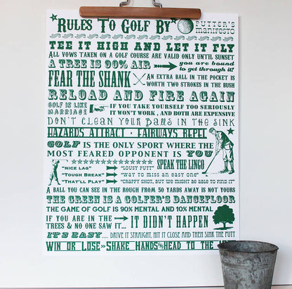 ‘Rules To Golf By’ Giclée Print