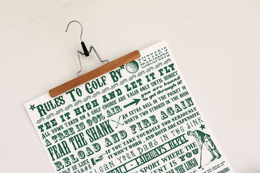 ‘Rules To Golf By’ Giclée Print