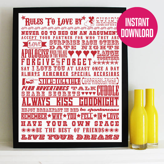 ‘Rules To Love By’ Last Minute Digital Download