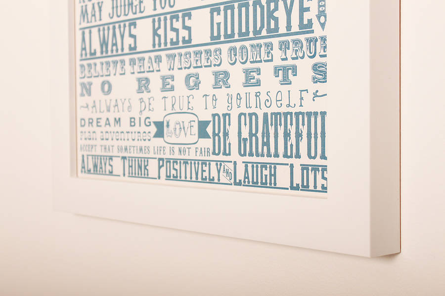 Personalised 'Rules To Live By’ Graduation Print