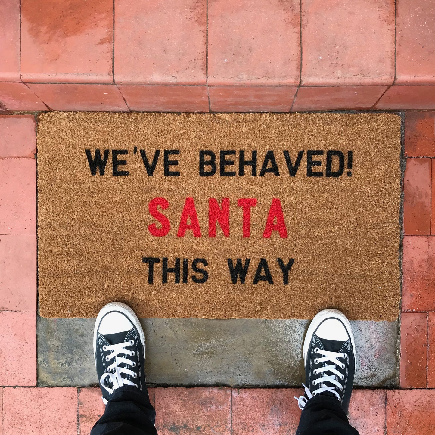 ‘We’ve Behaved! SANTA This Way’ Christmas Doormat